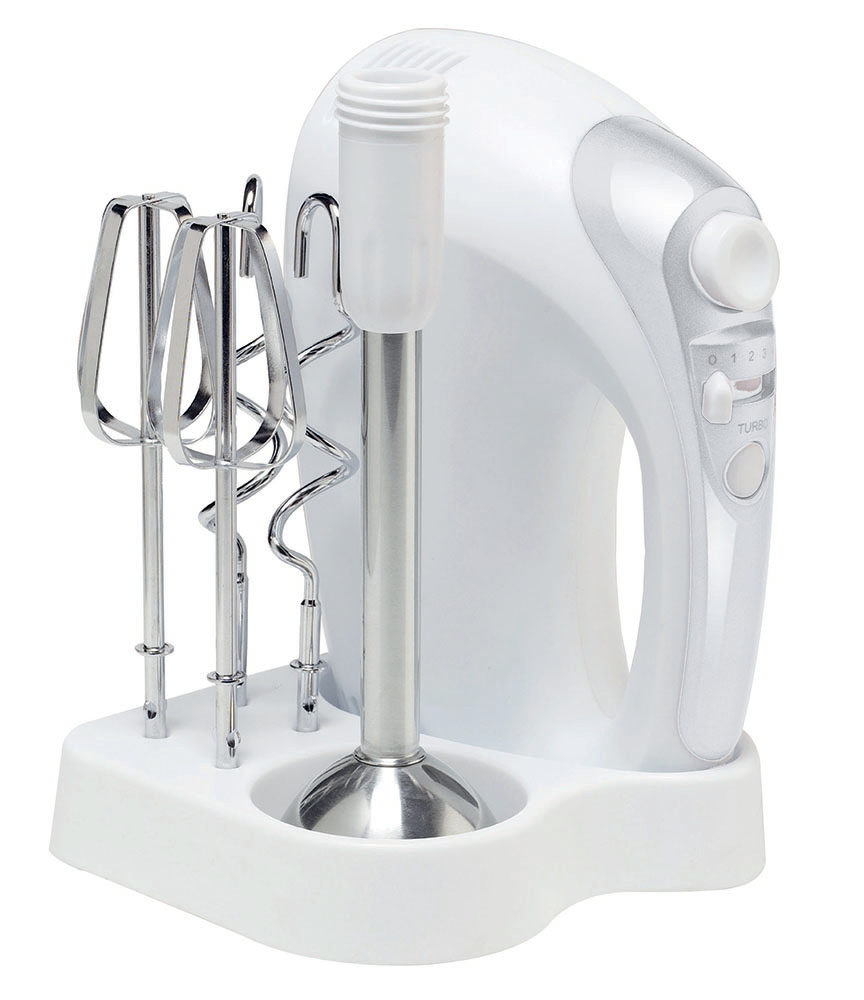 Hand Mixer GM-2621C with holder white and  sivler white
